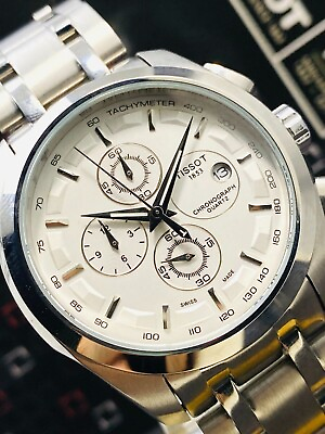 #ad #ad Used Tissot Couturier Tachymeter Chronograph Date Quartz Movement Men#x27;s Watch $99.99