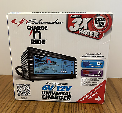 #ad Schumacher Charge N Ride Universal Battery Charger CR6 6V 12V Ride On Toys NEW $22.55