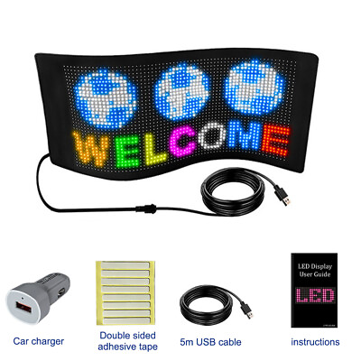 #ad LED Bluetooth Digital DIY Programmable Scrolling Soft Message Badge Name Sign $67.40