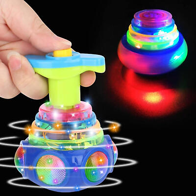#ad Spinning Gyro Spinner with LED Music Lights Flashing Toys for Toddler Kid Gift $8.75