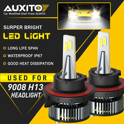 #ad AUXITO H13 9008 LED Headlight Bulb High Low Beam White Light Canbus 6500K CANBUS $49.99