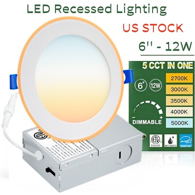#ad 6 12 24 36 48 60 Pack 6inch Ultra Thin LED Recessed Ceiling Light amp; Junction Box $383.60