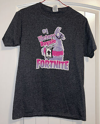 #ad FORTNITE Llama Victory Royale T Shirt Sz Small S Gray 100% Cotton $12.99