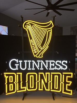 #ad ✅ Guinness Blonde Iconic LED Beer Bar Sign Light Opti Neon Harp Smithwicks $275.00