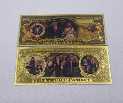 #ad #ad TRUMP Family Gold Million Dollar Bill 24K Gold Foil FREE SHIPPING USA Seller $2.88