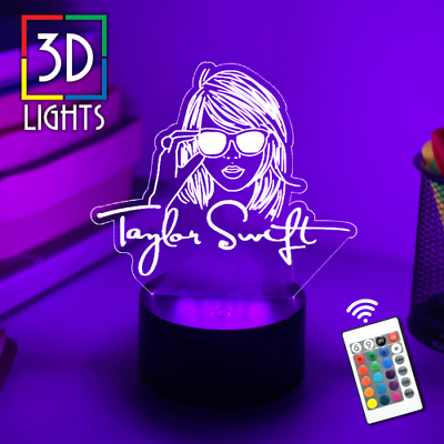 #ad Taylor Swift Music 3D Night Light Gift for Taylor Swift Fan AU $34.99