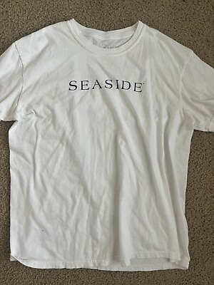 #ad seaside white tshirt size large $13.99