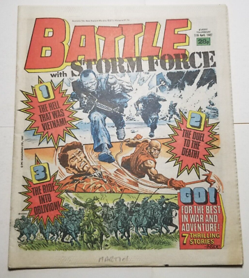 #ad Battle w Storm Force #623 VF NM Apr 11 1987 IPC UK Hell Vietnam Duel Death $11.24
