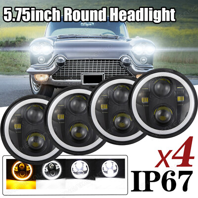 #ad 4pcs 5.75quot; LED Headlights HI LO DRL Turn Signal for Plymouth Satellite 1968 1974 $139.99