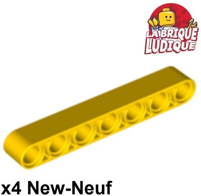 #ad LEGO Technic 4x BAR Beam Liftarm 1x7 Thick Yellow Yellow 32524 New $2.18