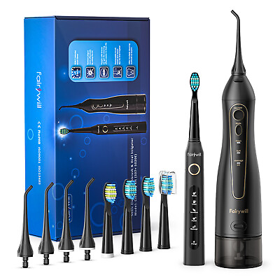 #ad Fairywill Electric Sonic Toothbrush amp; Cordless Water Flosser Oral Irrigator Set $42.99
