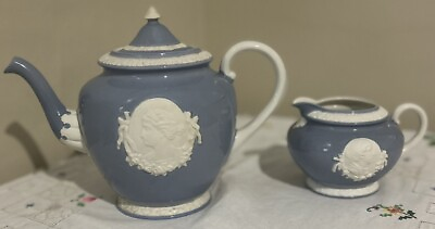 #ad Union T Czechoslovakia Musterschutz BLUE Cameo Teapot amp; Creamer C $120.00