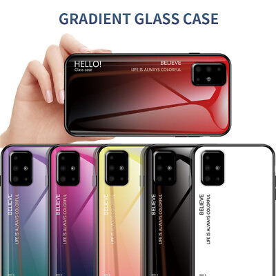 #ad For Samsung Galaxy A71 A51 4G A91 A21 A01 A10e Shockproof Slim Case Glass Cover $8.88
