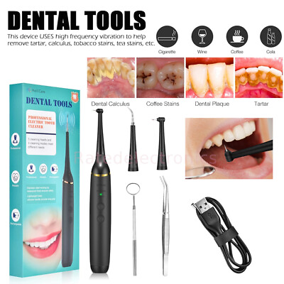 #ad New Precise Electric Sonic Dental Scaler Plaque Tartar Tooth Stain Remover Tool $16.87