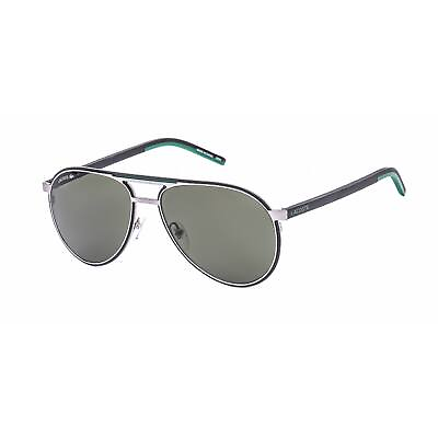 #ad Lacoste Men#x27;s Sunglasses Full Rim Shiny Grey Metal Aviator Shape Frame L193S 035 $40.00