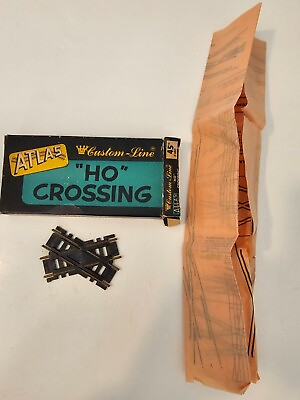 #ad Vintage Atlas Custom Line HO Scale Brass 45 Degree Crossing Original Box Train $8.99