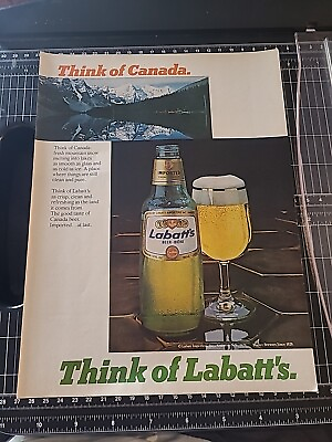 #ad Labatts Beer Think Of Canada Print Ad 1980 8x11 Vintage Great To Frame $9.99