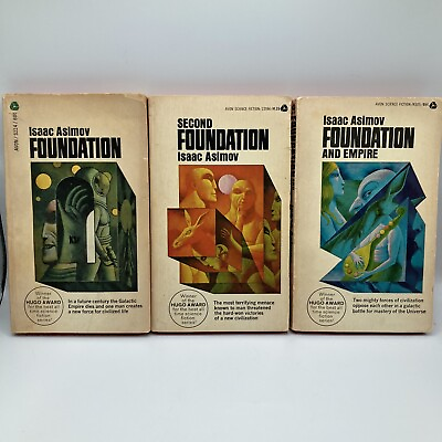 #ad ISAAC ASIMOV Foundation Series Trilogy Set Lot of 3 Paperback AVON 60s $19.99