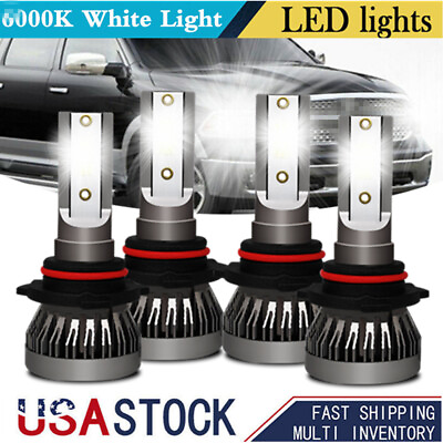 #ad 4x LED Headlight Bulbs 9005 9006 High Low Beam Kit 9000LM Super Bright White $31.59