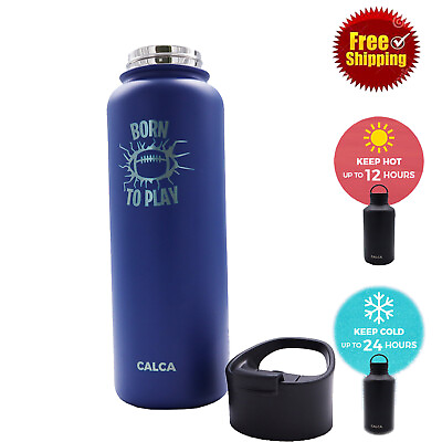 #ad USA 40oz Double Wall Vacuum Insulated Sports Bottle Stainless Steel Water Bottle $15.31