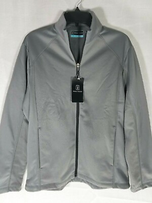 #ad PGA Tour Golf Texture Fall Jacket Quiet Shade Gray S M Quarter Zip Collar NWT $22.98