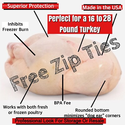 #ad 10 Turkey Geese Poultry Shrink Bag 18quot;x28” Plus Free Zip Ties $29.95