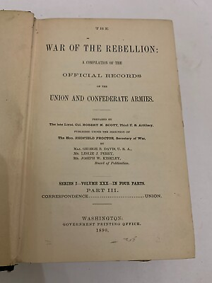 #ad 1890 The War Of The Rebellion Official Records Series 1 Volume 30 Part 3 $39.00
