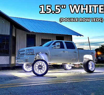 JHB 4x 15.5quot; Brightest DOUBLE ROW Strobe WHITE LED Trucks Wheel Rings Rim Lights $196.22