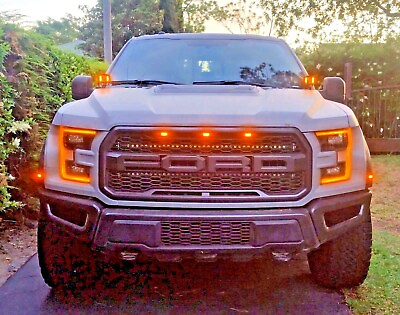 2017 2018 2019 2020 FORD RAPTOR Mamp;R DUAL CREE HOOD MOUNT 80w Kit WITH AMBER DRL $269.00