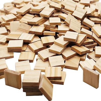 #ad 400 Pcs Wood Blank Letter Tiles Wooden Blank Scrabble Tiles for DIY Craft Suppl $9.99