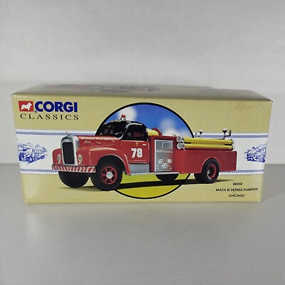 Corgi Classics Fire Engine 1:50 Mack B Series Red PumperTruck #98450 MIB $32.99
