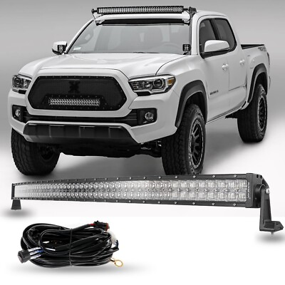 #ad AUXBEAM 52quot; Inch Curved LED Light Bar 5D Pods Combo for 2005 2020 Toyota Tacoma $169.99