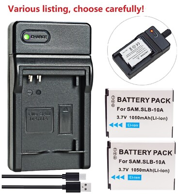 #ad Battery or charger for Samsung SLB 10A EX2F HZ10W L100 L110 L200 L310W Camera $18.39