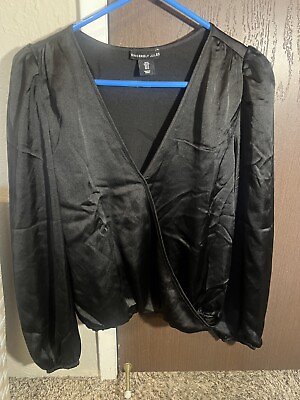 #ad Long Sleeve Black Blouse $6.99
