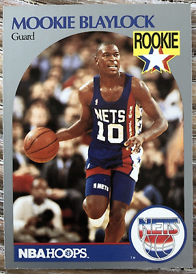 #ad Mookie Blaylock 1990 ROOKIE NBA Hoops #193 New Jersey Nets $2.19