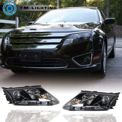 #ad For 2010 2011 2012 Ford Fusion Leftamp;Right Black Housing Headlight Headlamp Pair $205.87