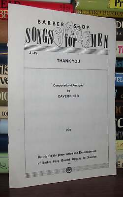 #ad Briner Dave THANK YOU 1st Edition Thus 1st Printing $70.58