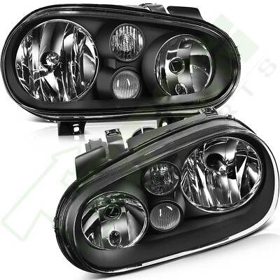 #ad For 1999 2006 Volkswagen VW Golf Headlights Assembly Replacement Black Housing $68.69