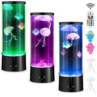 #ad LED Jellyfish Lamp Aquarium Bedside Night Color Changing Atmosphere Mood Light $32.99