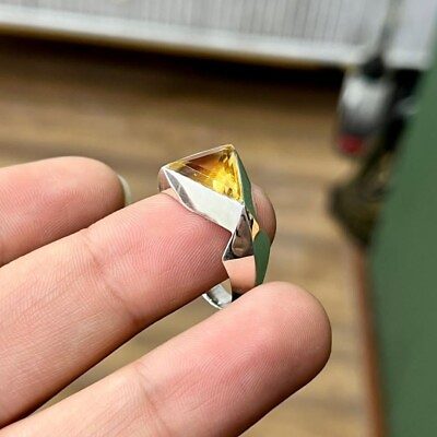 #ad Citrine Men#x27;s Ring November Birthstone 925 Sterling Silver Personalized Ring $69.30