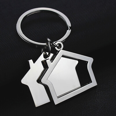 #ad 1PC Unisex House Shape Pendant Key Ring Metal Creative Keychain Gifts Jewelry AU $2.89