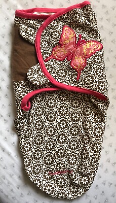 #ad SwaddleMe Baby Swaddle Wrap Size Small Medium 7 14 lbs Floral Butterfly Cotton $9.50