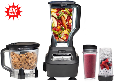 #ad Ninja BL770 Mega Kitchen System 1500W 4 Functions for Smoothies Processing $128.99