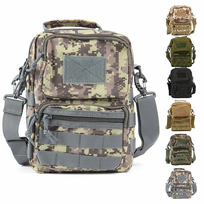 #ad Mens Tactical Backpack Messenger Bag Military Sling Shoulder Pack Camping Hiking $14.39