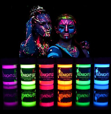 #ad Midnight Glo UV Neon Body amp; Face Paint Black Light Paint Blacklight Reactive $19.95