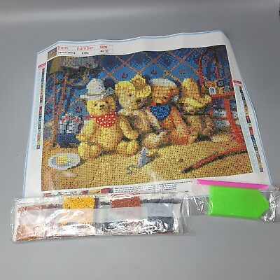#ad Cowboy Teddy Bears T5D Diamond DIY Painting Stitch Cross Embroidery Décor A782 $6.02