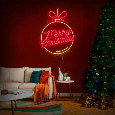 #ad Merry Christmas Ornament Neon Sign Christmas Neon Light Decor Led Neon Gift $249.99