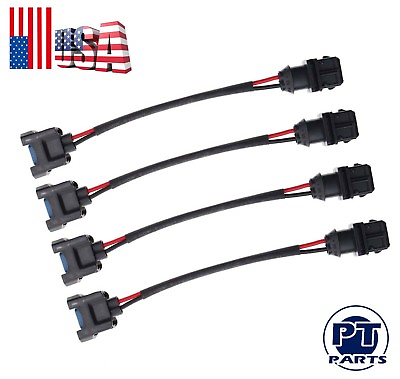 #ad Set of 4 OBD1 OBD2 Fuel Injector Conversion Jumper Harness For Odyssey Prelude $11.99