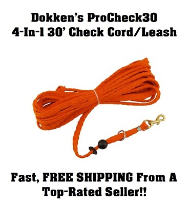 #ad Dokken#x27;s ProCheck30 4 In 1 Hunting Dog Puppy Training 30#x27; Check Cord Leash 7D $21.99