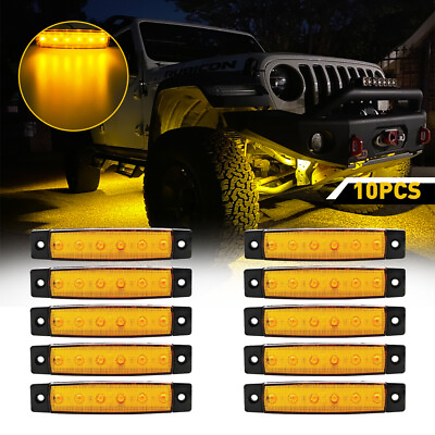 #ad 10*Amber LED Fit Lights Rock Offroad Jeep ATV Truck Underbody UTV Lighting Kit A $13.09